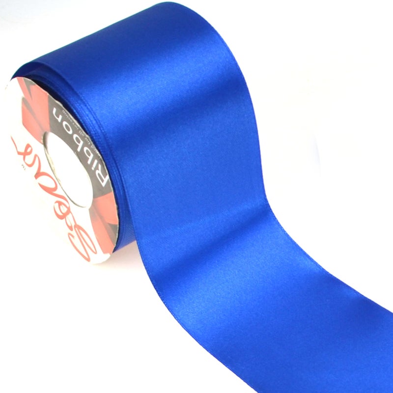 Star Quality 3 Inch Wide Satin Ribbon by 25 Yard Spool| Polyester Tape for Floral Arrangement, Sashes Wedding Bouquet, DIY Projects | No Fading Woven(3 Inch Width, Royal Blue) - Image 1